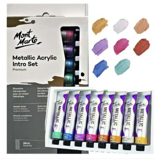 Mont Marte Metallic Acrylic Paint Intro Set 8 Color